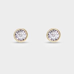 2 RD 0,09 GH VS/SI ILLUSION NOVA YELLOW EARRING