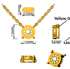 9 RD 0,05 GH VS/SI 1 RD 0,05 GH VS/SI ILLUSION NOVA YELLOW NECKLACE