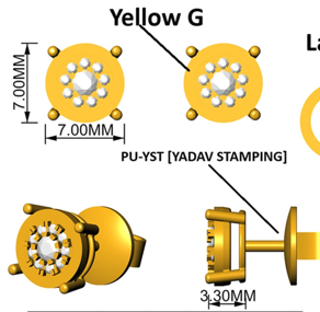 18 RD 0,09 GH VS/SI 2 RD 0,11 GH VS/SI ILLUSION NOVA YELLOW EARRING