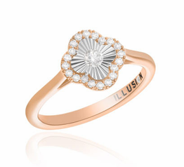 1 RD 0,00 GH VS/SI 1 RD 0,08 GH VS/SI 20 RD 0,10 GH VS/SI ILLUSION TAARA ROSE RING T10